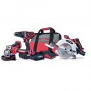 Set Worcraft SW-01, S20LI, 1x ferăstrău circular, 1x polizor unghiular, 1x burghiu, 2x acumulator, încărcător + Ba