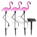 Lampa solara 3 flamingo, 18x6x52 cm, 3x 2 LED-uri, AA