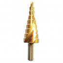 Burghiu treptat spiralat Strend Pro SD422, 08-38 mm, TiN, HSS 4241, pentru metal