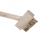 Perie inox 100x40x35mm GECO, pentru pavaj interblocat, maner lemn 140cm