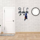 Suport chei cu 5 agatatori, Krodesign Three Cats KRO-1129, 60x30 cm, Negru