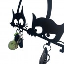 Suport chei cu 5 agatatori, Krodesign Three Cats KRO-1129, 60x30 cm, Negru