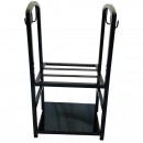 Suport pentru lemne cu 2 polite, Vivatechnix VMD-1027, Metal, Negru, 40x30x74 cm