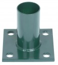 Suport pentru bază Strend Pro METALTEC, 38 mm, pentru stâlp rotund, verde, pentru ancorare, RAL6005