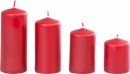 Lumanare MagicHome, Craciun, Advent, visiniu, 48 mm 60/80/100/120 mm, ambalaj. 4 buc