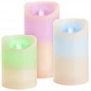 Lumanari de Craciun MagicHome, set de 3, LED, 3xAAA, ceara reala, iluminare simpla, cronometru, flacara in miscare, 7,5x10; 12,5; 15 cm