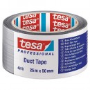 Bandă tesa® BASIC Duct Tape, argintiu, textil, 50 mm, L-25 m