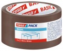 Banda tesa® BASIC, pentru ambalare, adeziva, maro, 48 mm, L-50m