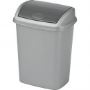 Coș de gunoi Curver® DOMINIK 10L, argintiu/grafit