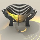 Vatra metalica de foc Krodesign KRO-1070, diametru 600 mm, grosime 4 mm, pentru exterior