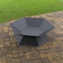 Vatra pentru terasa/gradina, Hexagon Fire Pit KRO-1072, Otel, Negru, diametru 870 mm, grosime 3 mm