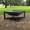 Vatra pentru terasa/gradina, Square Fire Pit KRO-1077, Otel, Negru, 600x600x300 mm, grosime 3 mm