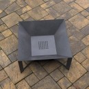 Vatra pentru terasa/gradina, Square Fire Pit KRO-1077, Otel, Negru, 600x600x300 mm, grosime 3 mm