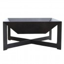 Vatra pentru terasa/gradina, Square Fire Pit KRO-1077, Otel, Negru, 600x600x300 mm, grosime 3 mm