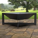 Vatra pentru terasa/gradina, Square Fire Pit KRO-1077, Otel, Negru, 600x600x300 mm, grosime 3 mm