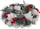 Coronita de Craciun MagicHome, naturala, alba, Advent, 30 cm
