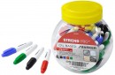Marker Strend Pro, roșu, negru, verde, albastru, în recipient de plastic, 72 buc