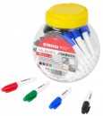 Marker Strend Pro, roșu, negru, verde, albastru, în recipient de plastic, 72 buc