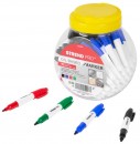 Marker Strend Pro, roșu, negru, verde, albastru, în recipient de plastic, 72 buc